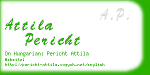 attila pericht business card